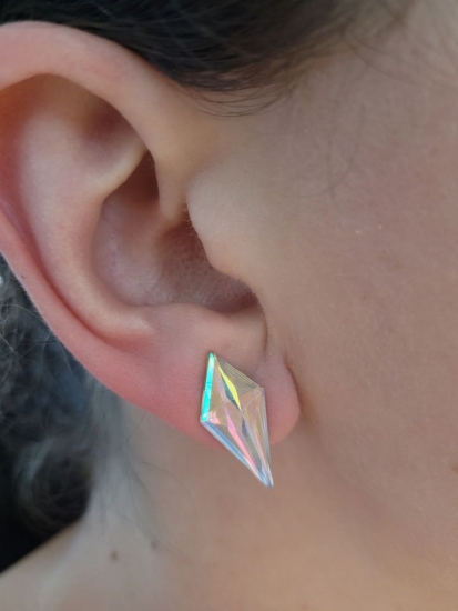 Preview: Glitzer Ohrstecker Diamantform